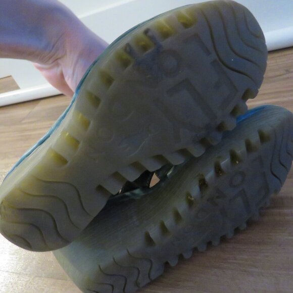 FLY LONDON Leather Yisa Wedge Sandals in Forest Green Sz US 6-6.5 / EU 38 - Picture 12 of 13